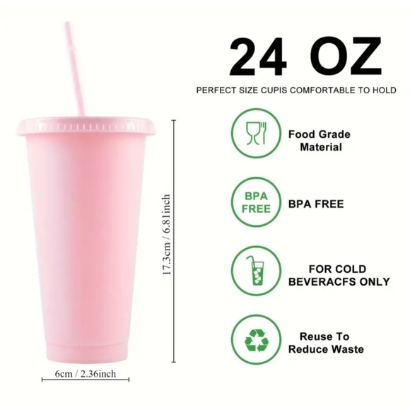 Four pieces reusable drink cup - Picture 3 of 3